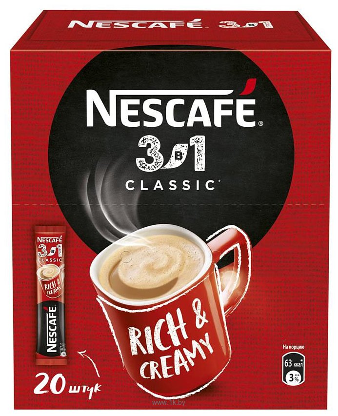 Фотографии Nescafe 3 в 1 классик растворимый 14.5 г