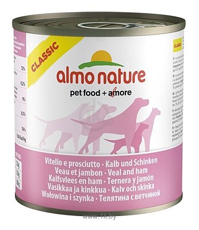 Фотографии Almo Nature Classic Adult Dog Veal and Ham (0.29 кг) 12 шт.