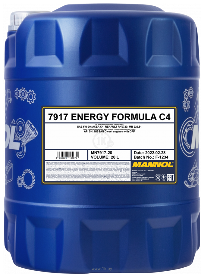 Фотографии Mannol Energy Formula C4 5W-30 20л