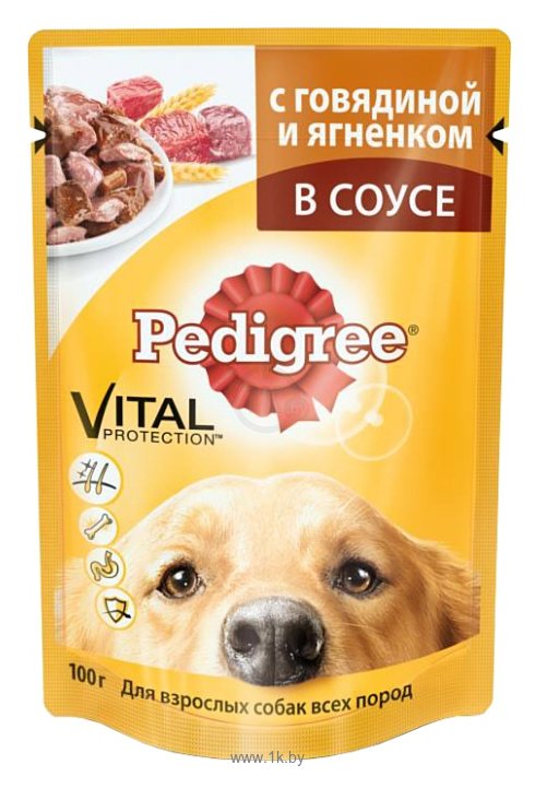 Фотографии Pedigree Для взрослых собак всех пород с говядиной и ягненком в соусе (0.085 кг) 1 шт.