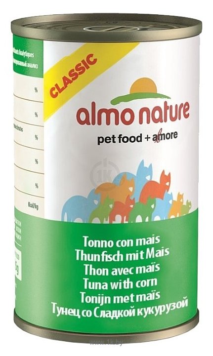Фотографии Almo Nature Classic Adult Cat Tuna with Corn (0.14 кг) 1 шт.