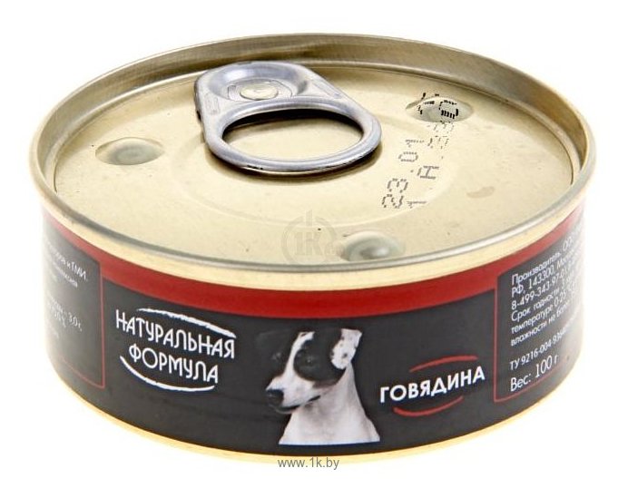 Фотографии Натуральная Формула Консервы для собак Говядина (0.1 кг) 24 шт.