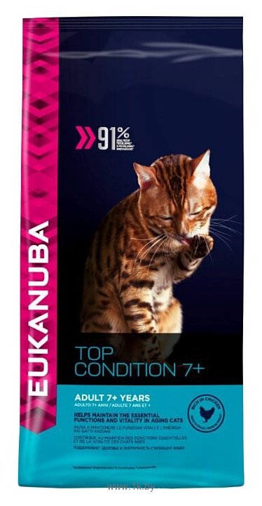 Фотографии Eukanuba Senior Dry Cat Food Top Condition 7+ Chicken & Liver (4 кг)