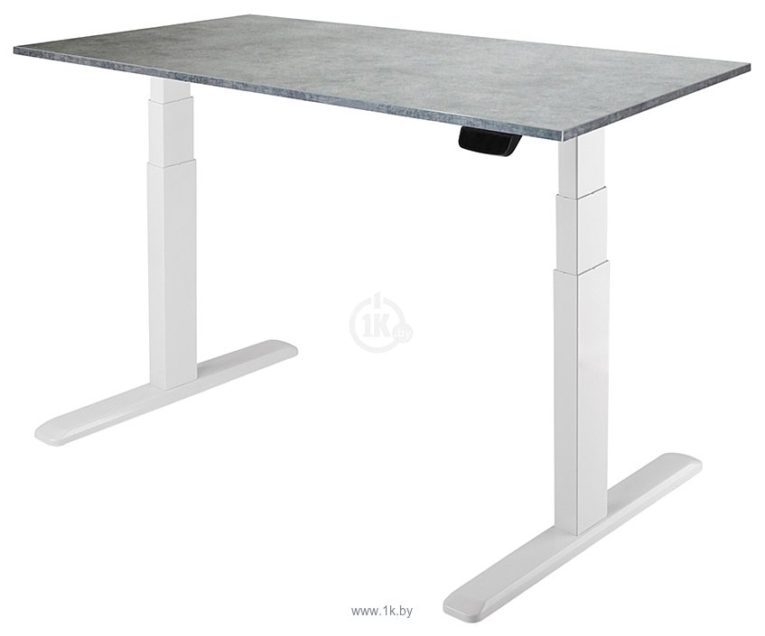 Фотографии ErgoSmart Unique Ergo Desk 1380x800x18мм (бетон Чикаго светло-серый/белый)