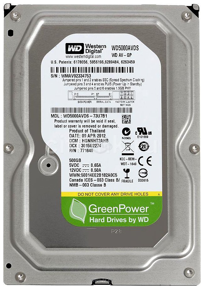 Фотографии Western Digital AV-GP 500GB (Western Digital5000AVCS)