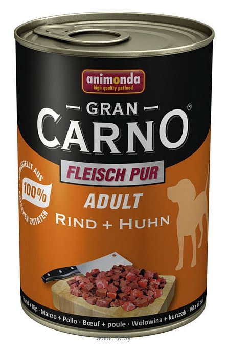 Фотографии Animonda GranCarno Fleisch pur Adult для собак с говядиной и курицей (0.8 кг)