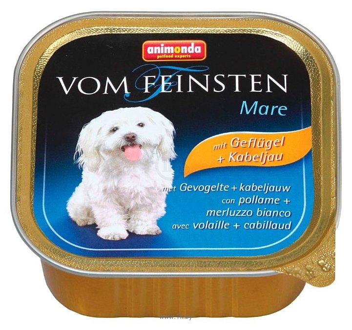 Фотографии Animonda Vom Feinsten Mare для собак с домашней птицей и треской (0.15 кг) 22 шт.