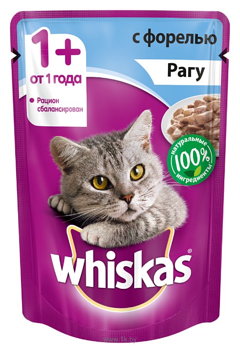 Фотографии Whiskas (0.085 кг) 1 шт. Рагу с форелью для взрослых кошек