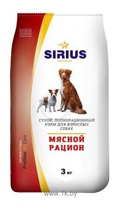 Фотографии Sirius (3 кг) Мясной рацион для взрослых собак