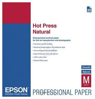 Фотографии Epson Fine Art Paper Hot Press Natural A2 330 г/м2 (C13S042322)