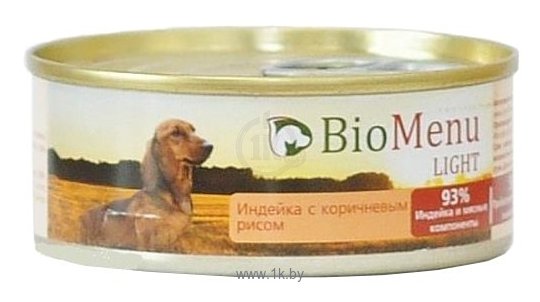 Фотографии BioMenu (0.1 кг) 1 шт. Light консервы для собак с индейкой и коричневым рисом