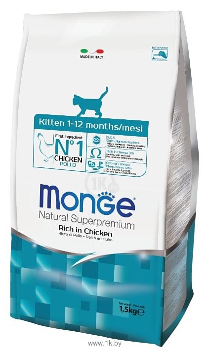 Фотографии Monge (1.5 кг) Cat Kitten – для котят с курицей и рисом