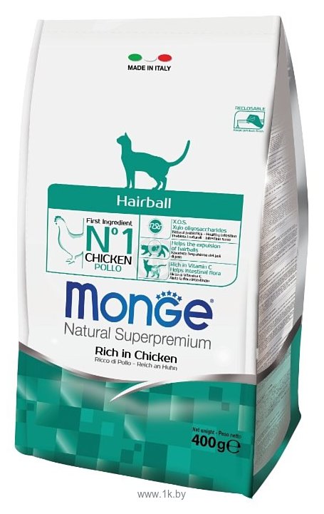 Фотографии Monge (0.4 кг) Cat Hairball – Курица с рисом. Выведение шерсти из желудка