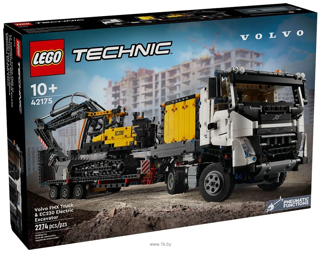 Фотографии LEGO Technic 42175 Грузовик Volvo FMX и электрический экскаватор EC230