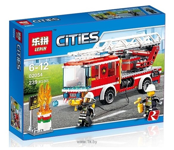 Фотографии Lepin City 02054 Пожарная машина с лестницей