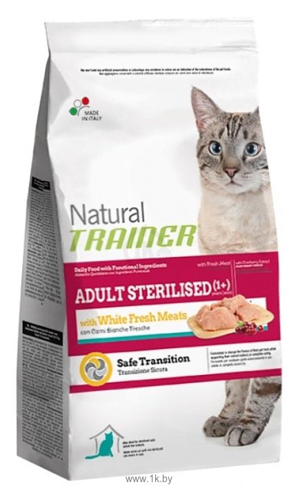Фотографии TRAINER Natural Adult cat Sterilised White Fresh Meats dry (1.5 кг)