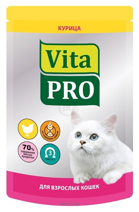 Фотографии Vita PRO Мясное меню для кошек (пауч), курица (0.1 кг) 20 шт.