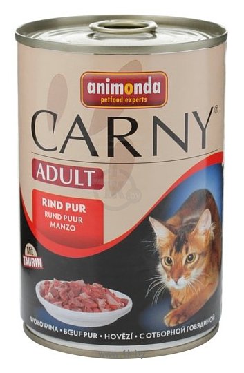 Фотографии Animonda Carny Adult для кошек с отборной говядиной (0.4 кг) 6 шт.