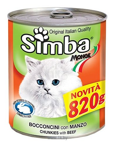 Фотографии Simba Консервы Кусочки для кошек Говядина (0.82 кг) 1 шт.