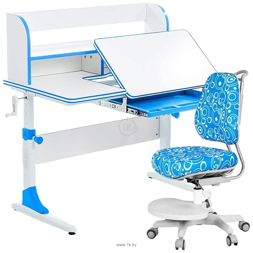 Фотографии Anatomica Study-100 Lux + органайзер с синим креслом Ragenta с пузырями (белый/голубой)
