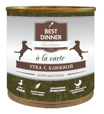 Фотографии Best Dinner A la Carte для собак Утка с клюквой (0.24 кг) 12 шт.