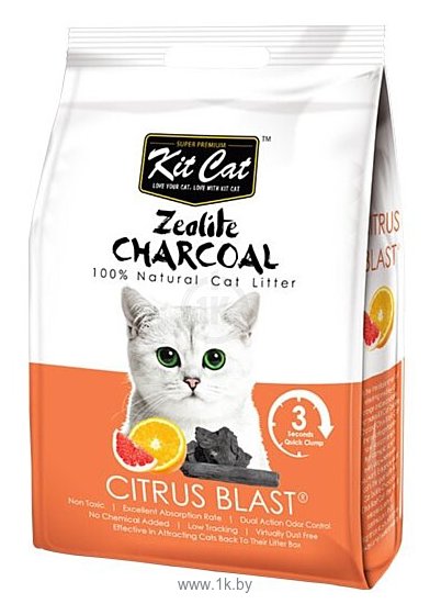 Фотографии Kit Cat Zeolite Charcoal Citrus Blast 4кг