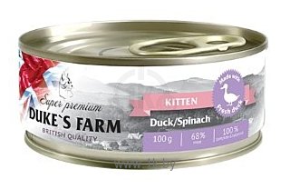 Фотографии DUKE'S FARM (0.1 кг) 1 шт. Для котят с уткой и шпинатом консервы