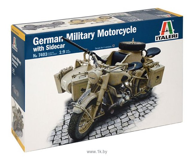 Фотографии Italeri 7403 Немецкий военный мотоцикл с коляской