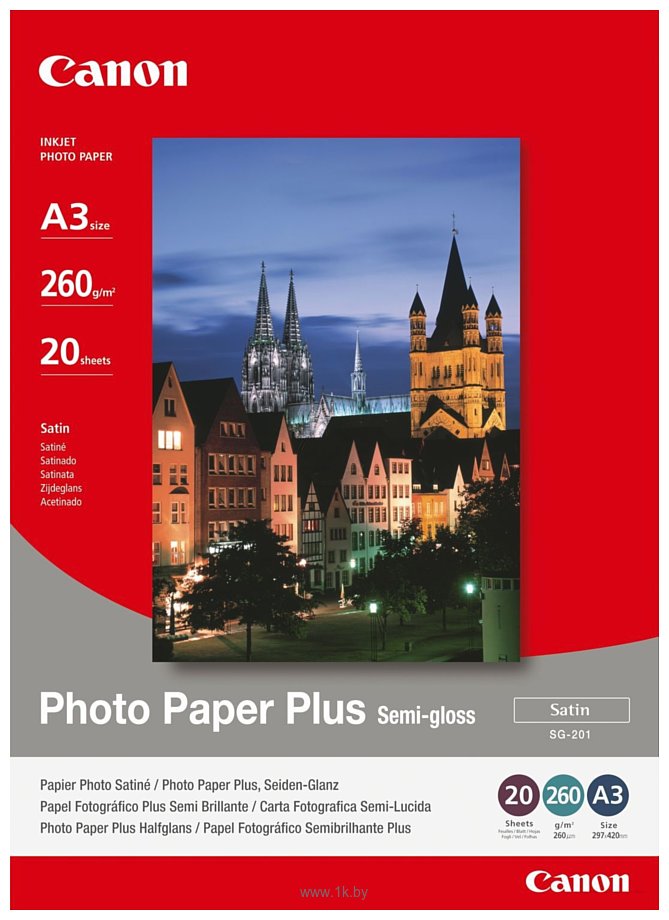 Фотографии Canon Semi-Gloss Photo Paper Plus SG-201 A3 260 гм/2 20 л 1686B026