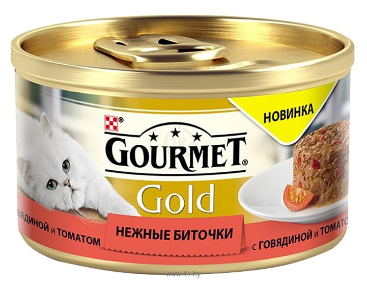 Фотографии Gourmet Gold Нежные биточки с Говядиной и томатом (0.085 кг) 12 шт.