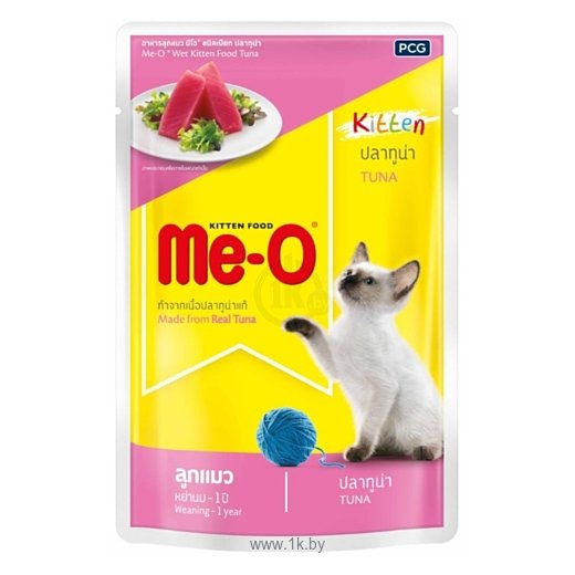 Фотографии Me-O (0.08 кг) 1 шт. Пауч для котят - Тунец в желе