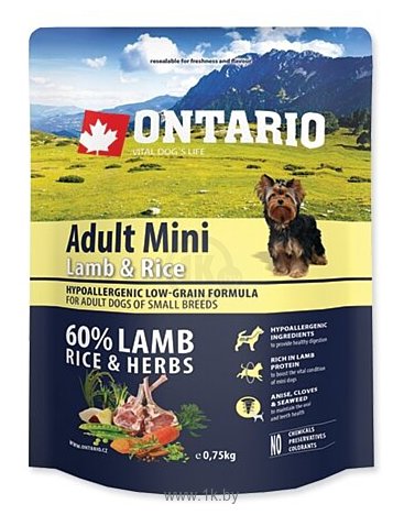 Фотографии Ontario (0.75 кг) Adult Mini Lamb & Rice