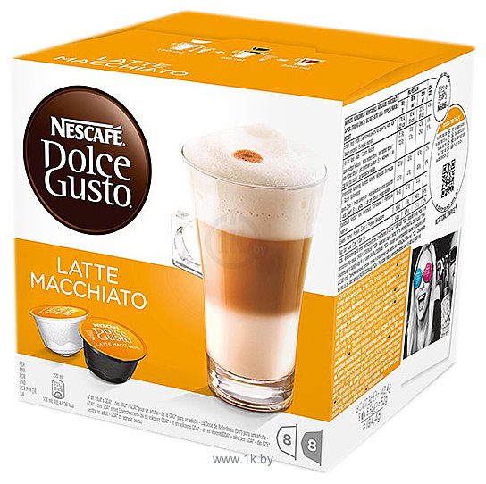 Фотографии Nescafe Dolce Gusto Latte Macchiato капсульный 16 шт (8 порций)