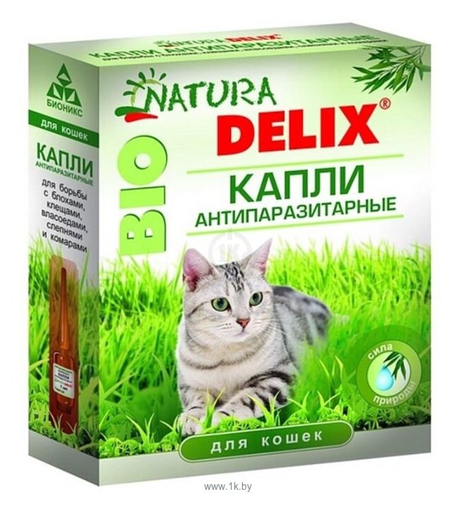 Фотографии Бионикс капли от блох и клещей Natura Delix Bio для кошек 2шт. в уп.