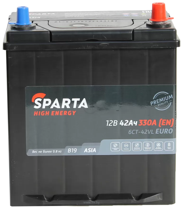 Фотографии Sparta High Energy Asia 6СТ-42 Евро 330A (42Ah)