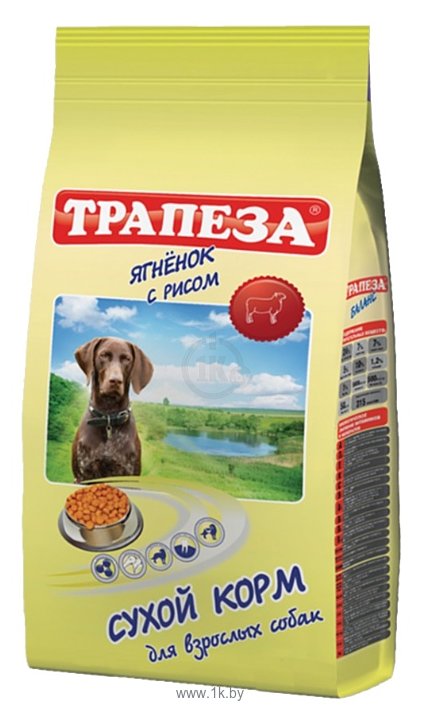 Фотографии Трапеза Для взрослых собак Ягненок с рисом (2.5 кг)