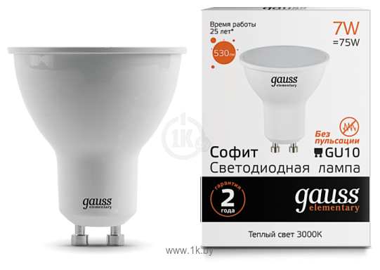 Фотографии Gauss LED Elementary MR16 GU10 7W 530lm 3000К (13617)