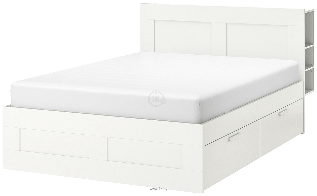Фотографии Ikea Бримнэс 200x160 (4 ящика, белый, Леирсунд) 692.107.41