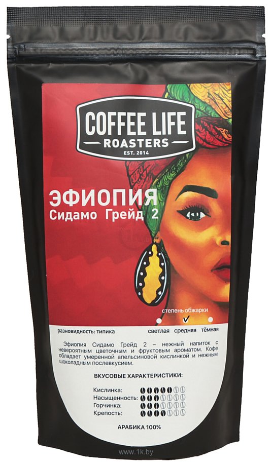Фотографии Coffee Life Roasters Эфиопия Сидамо Грейд 2 в зернах 250 г