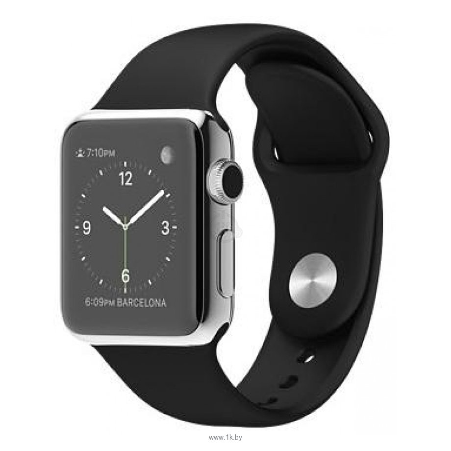 Фотографии Apple Watch 38mm Stainless Steel with Black Sport Band (MJ2Y2)