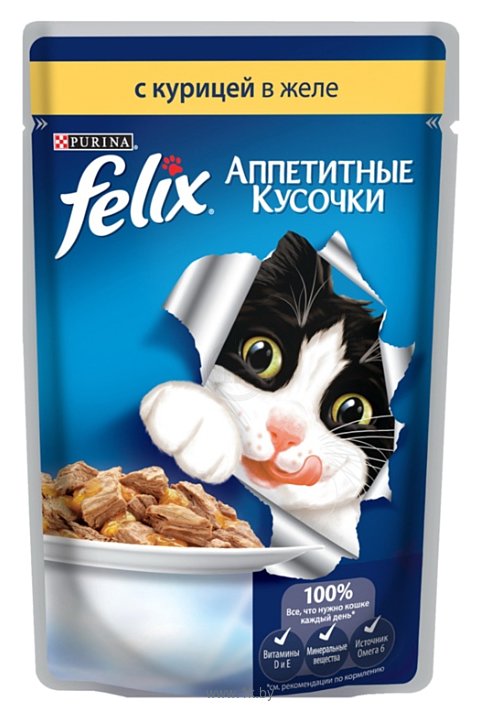 Фотографии Felix Аппетитные кусочки с Курицей в желе (0.1 кг) 1 шт.