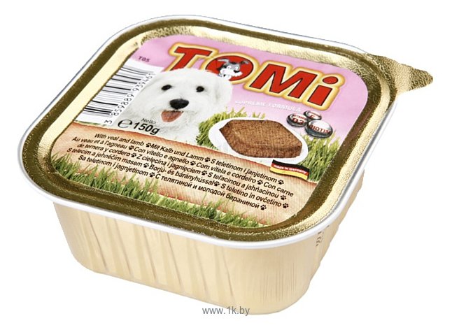 Фотографии ToMi (0.15 кг) 1 шт. Ламистер для собак с телятиной и молодой бараниной