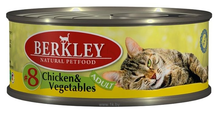 Фотографии Berkley (0.1 кг) 6 шт. Паштет для кошек #8 Цыпленок с овощами