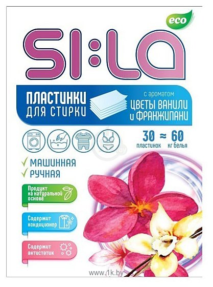 Фотографии Sila Пластинки для стирки цветы ванили и франжипани 30 шт