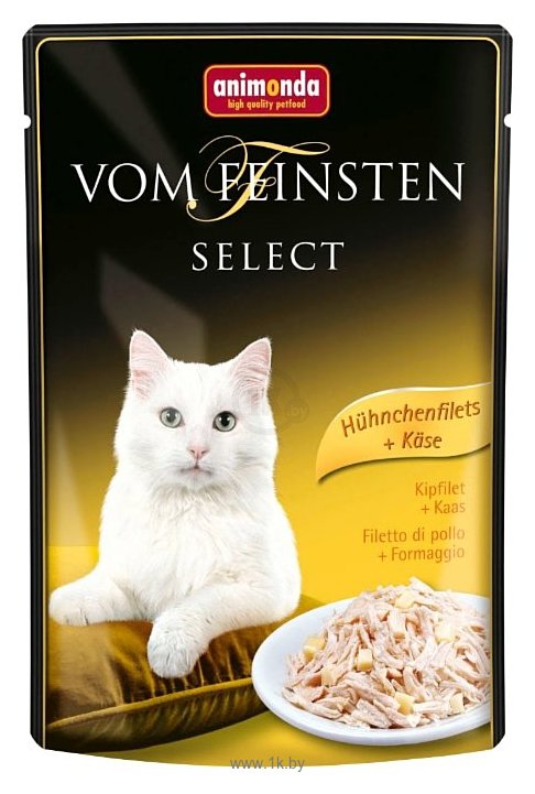 Фотографии Animonda Vom Feinsten Select для кошек филе курицы и сыр (0.085 кг) 1 шт.