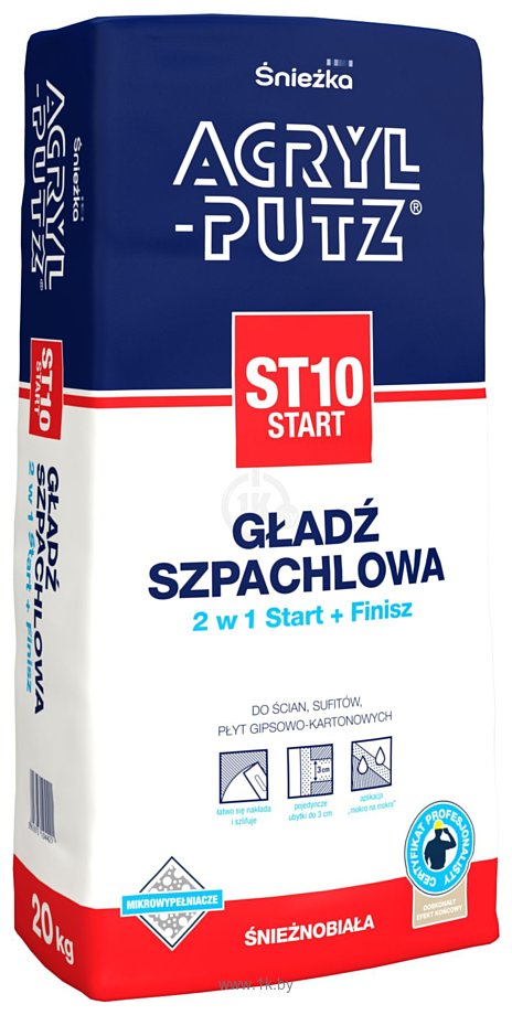 Фотографии Sniezka Acryl-Putz Start EX ST10 2.5 кг (белый)