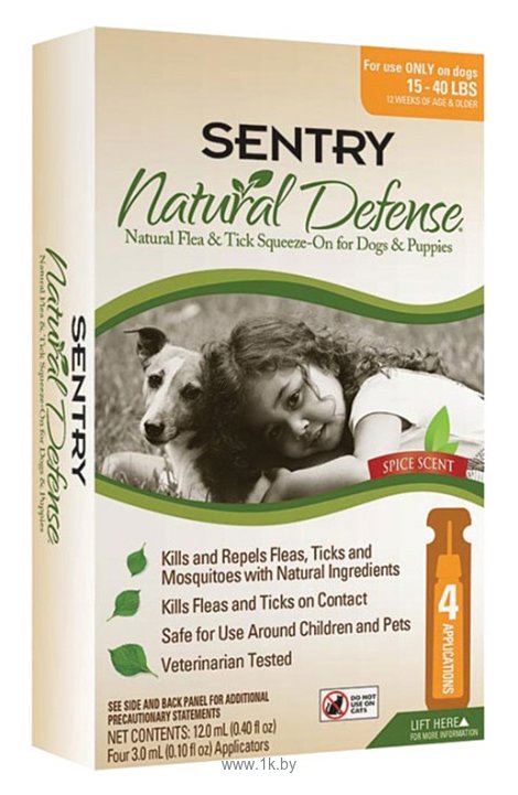 Фотографии SENTRY Natural Defense капли от блох и клещей для собак от 7 до 18 кг
