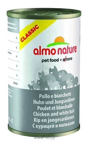 Фотографии Almo Nature Classic Adult Cat Chicken and White Bait (0.14 кг) 12 шт.