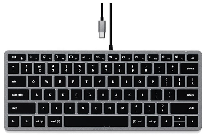 Фотографии Satechi Slim W1 Wired Backlit Keyboard gray space (без кириллицы)