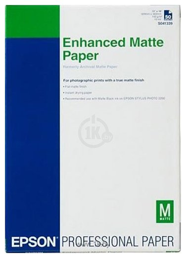 Фотографии Epson Enhanced Matte Paper A3+ 100 листов (C13S041719)